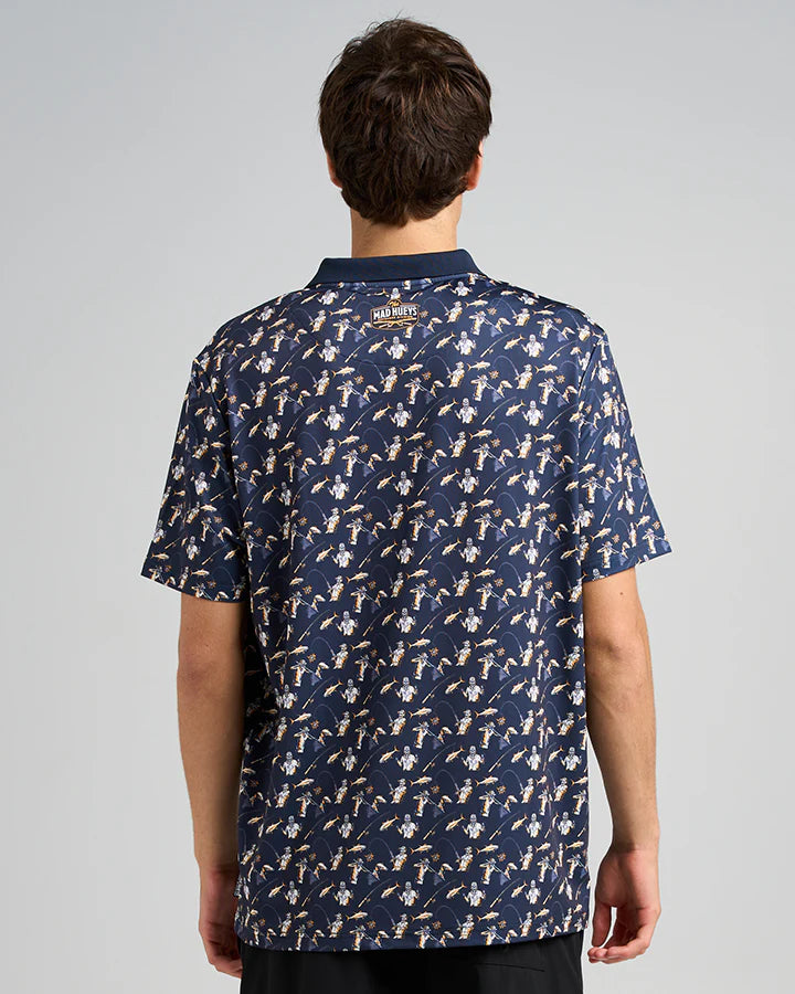 Mad Fisherman | UPF 50+ SS Polo - Navy | The Mad Hueys