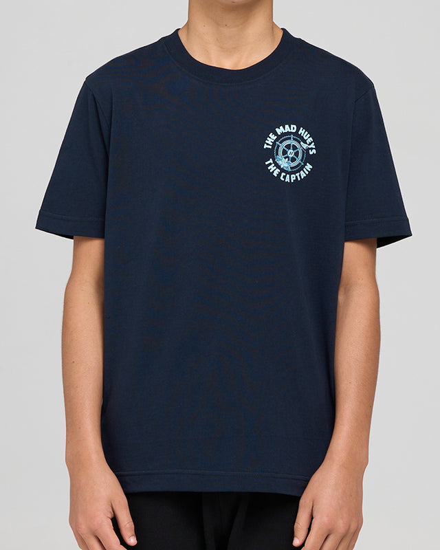 Captain Two Faced | Youth SS Tee - Navy | The Mad Hueys