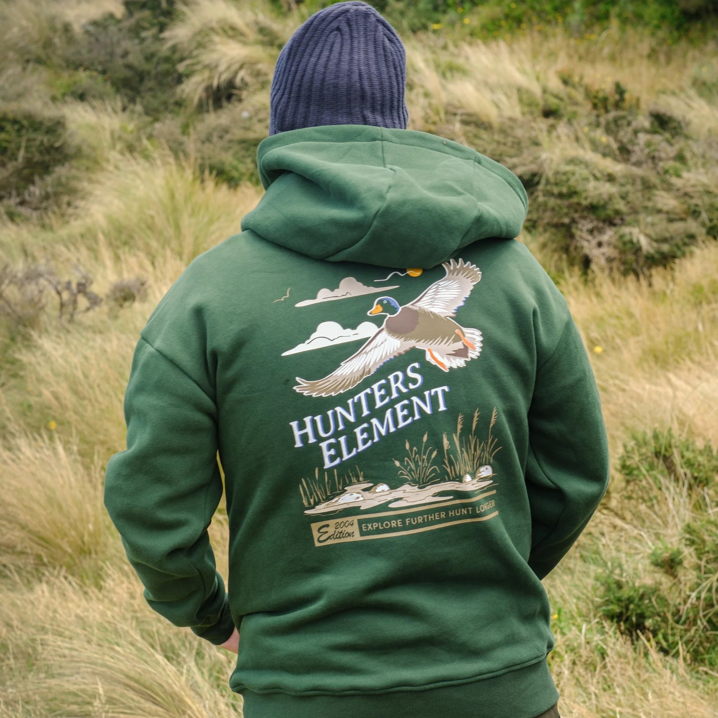 Hunters Element | Flare | Mens Hoodie - Kelp