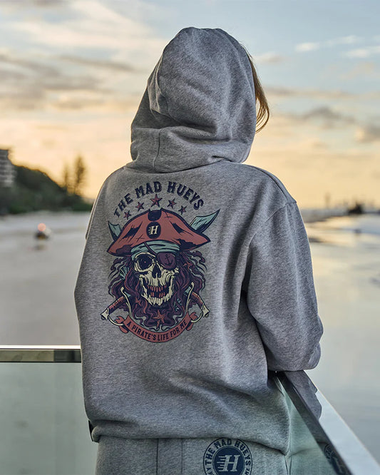 The Mad Hueys | Star Pirates Life | Womens Pullover - Grey Marle