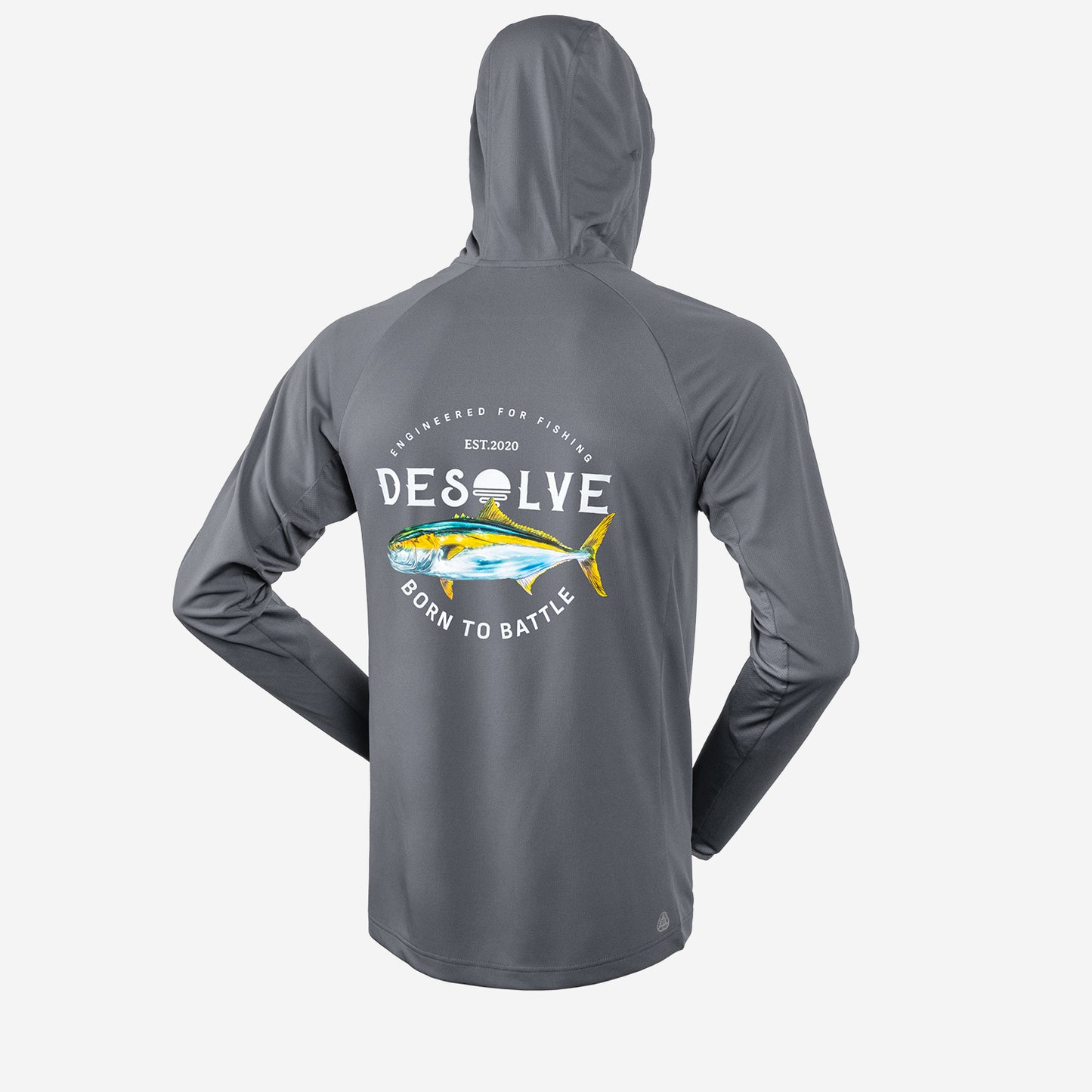 Desolve Men’s Helios Hooded Fishing Shirt – Kingfish Shift Grey