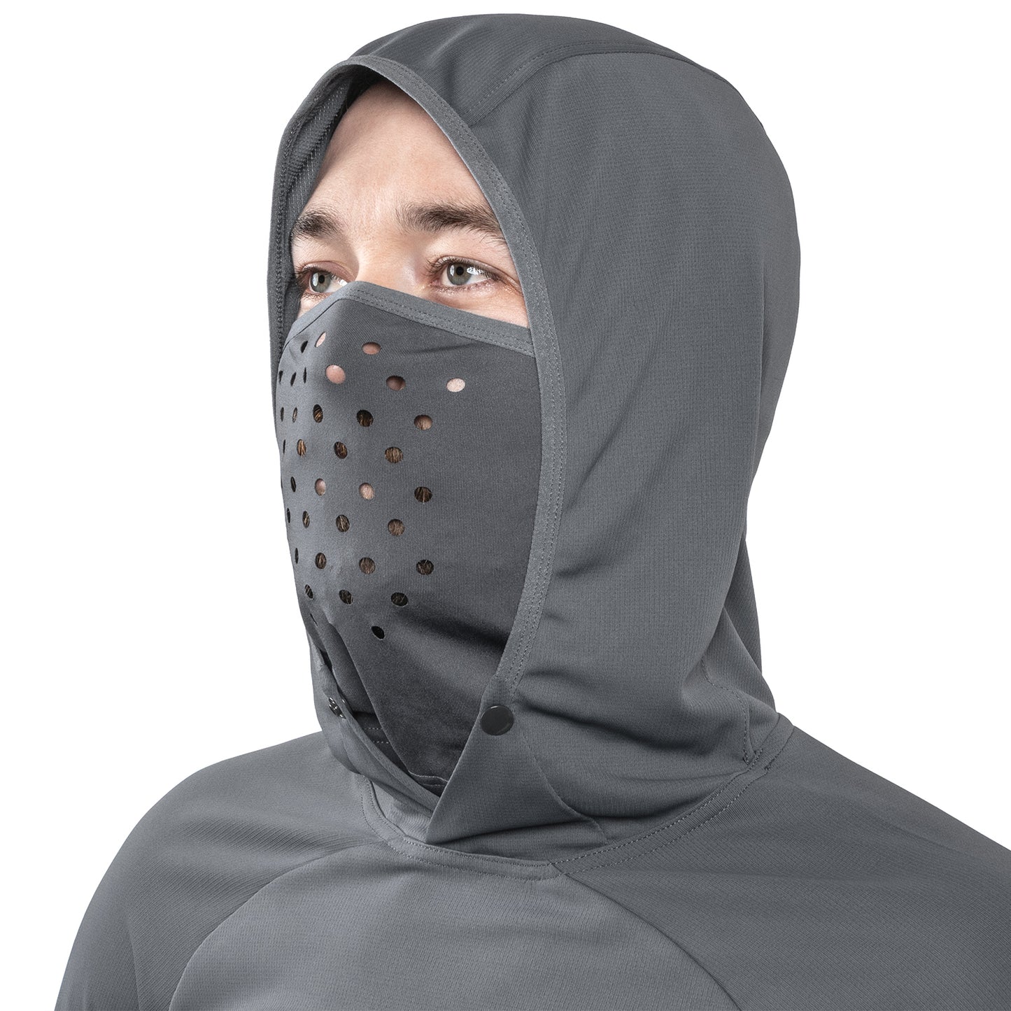 Desolve Men’s Helios Hooded Fishing Shirt – Kingfish Shift Grey