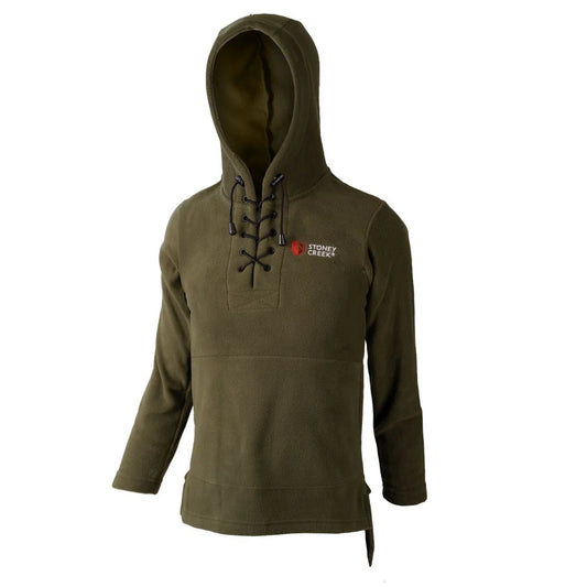 Stoney Creek | Kids Fleece Lace Up Hoodie - Bayleaf