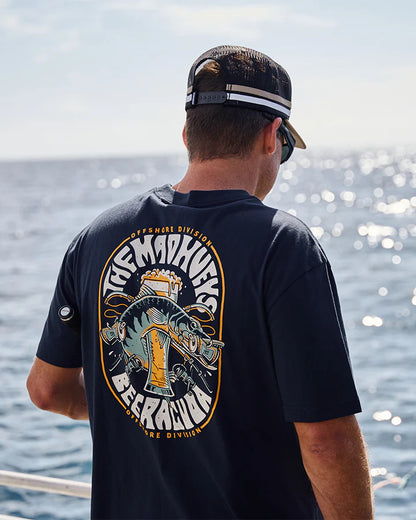 Beeracuda | SS Tee - Navy | The Mad Hueys