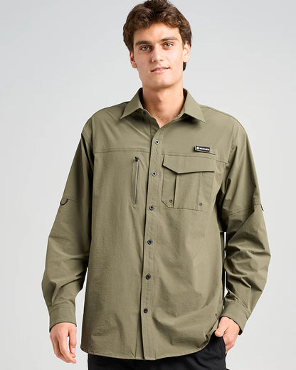 Born to Fish | UPF 50+ Fishing Shirt - Olive | The Mad Hueys
