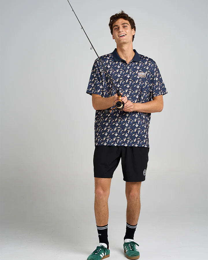 Born to Fish | 18" Swim Volley Short - Black | The Mad Hueys