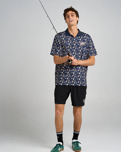 Born to Fish | 18" Swim Volley Short - Black | The Mad Hueys