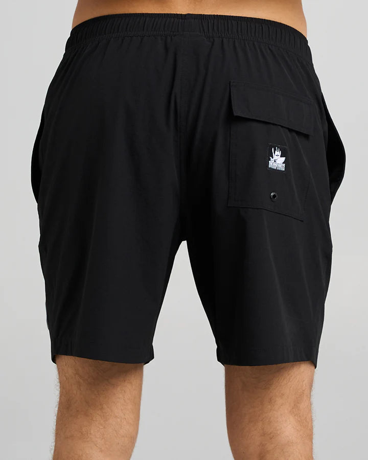 Born to Fish | 18" Swim Volley Short - Black | The Mad Hueys