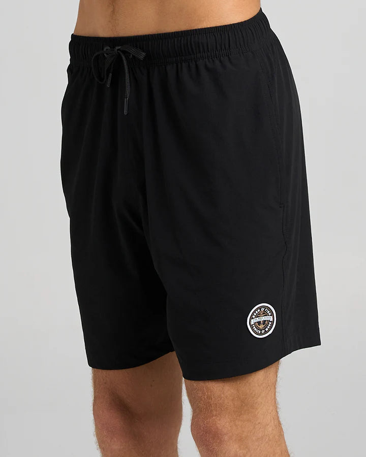 Born to Fish | 18" Swim Volley Short - Black | The Mad Hueys