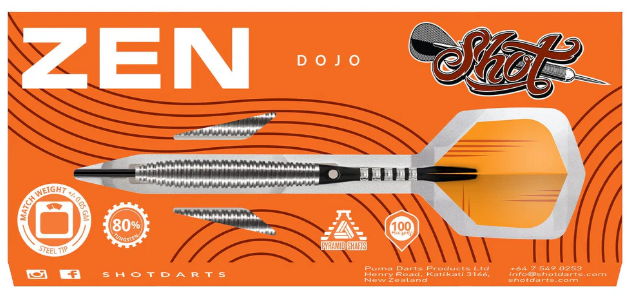 Zen Dojo Steel Tip Dart Set - 80% Tungsten Barrels