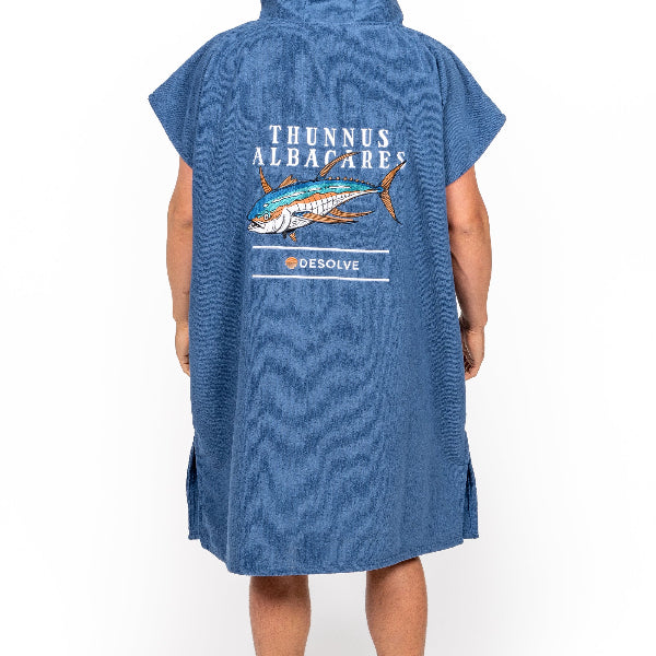 albacares-poncho-towel-vintage-blue-back | Turners Sports NZ